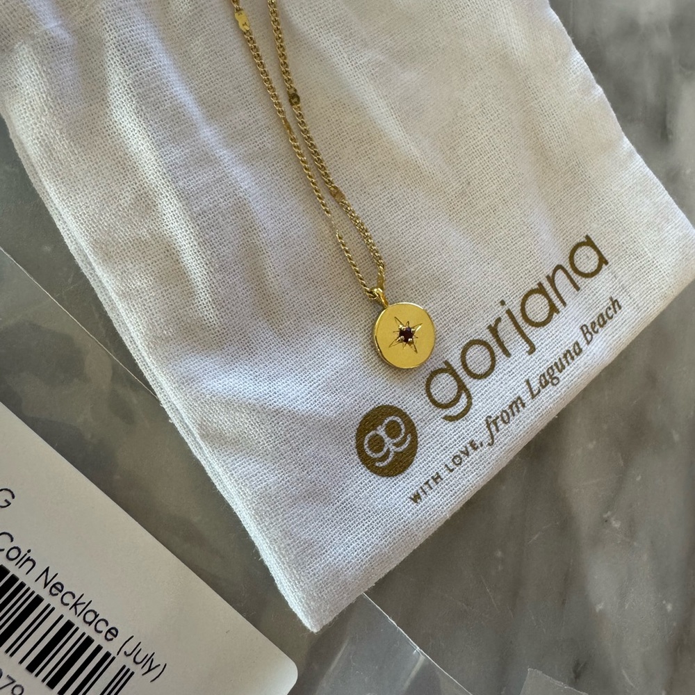 Gorjana Gold Coin Necklace - birthstone July